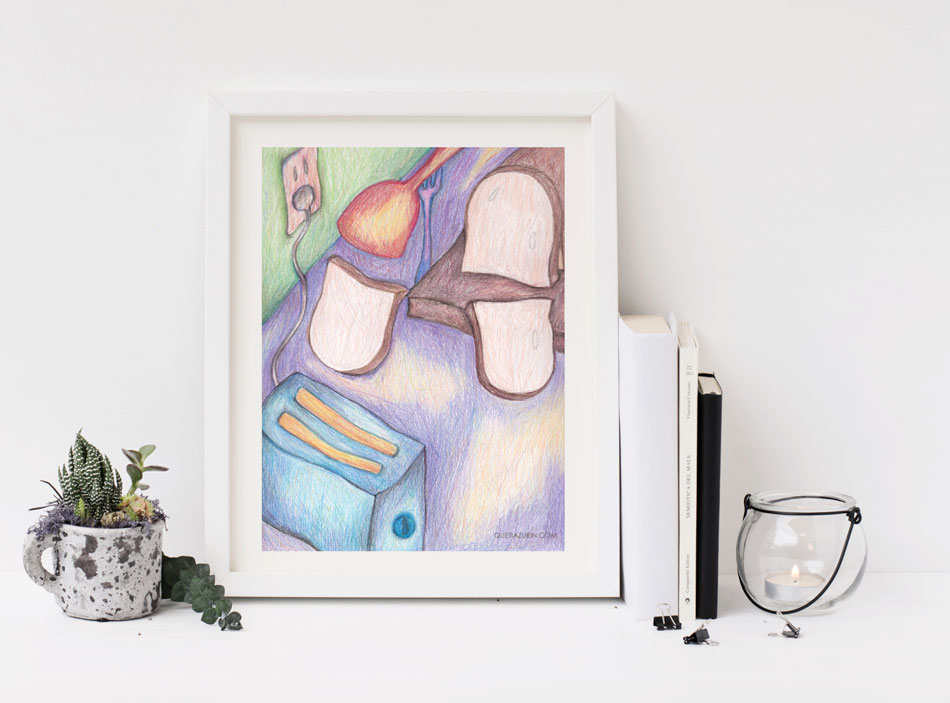 queti azurin colored pencil on paper art print