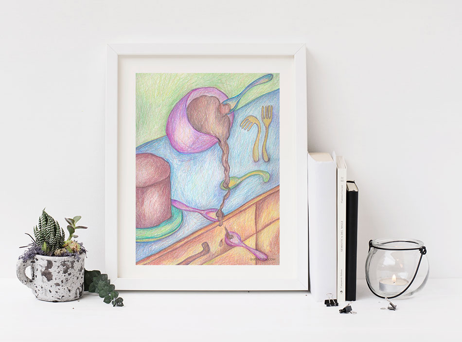 queti azurin colored pencil on paper art print