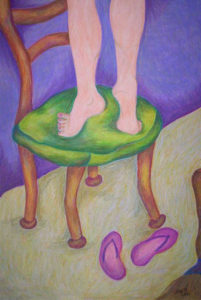 pastel crayon on board