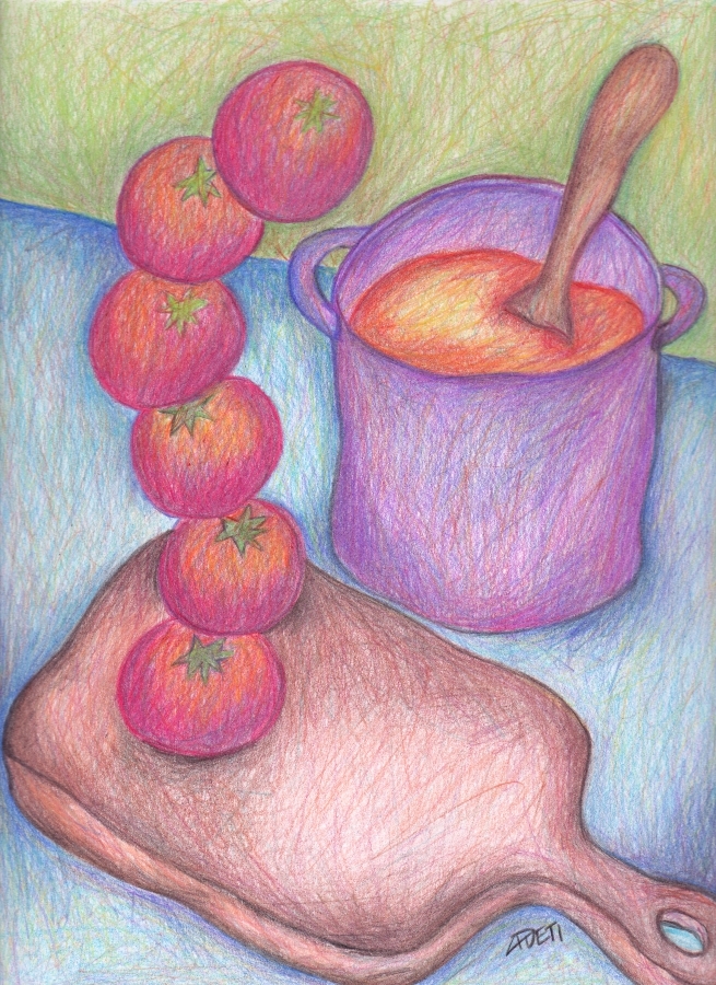 colored pencil on paper artwork
